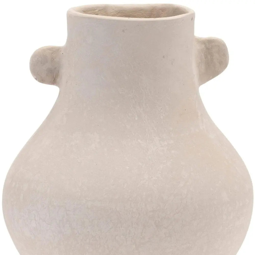 10" Beige Round Resin Urn - NOBLE HOME INTERIORS