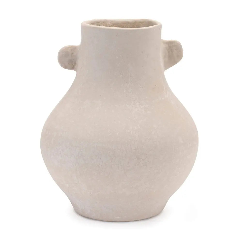10" Beige Round Resin Urn - NOBLE HOME INTERIORS