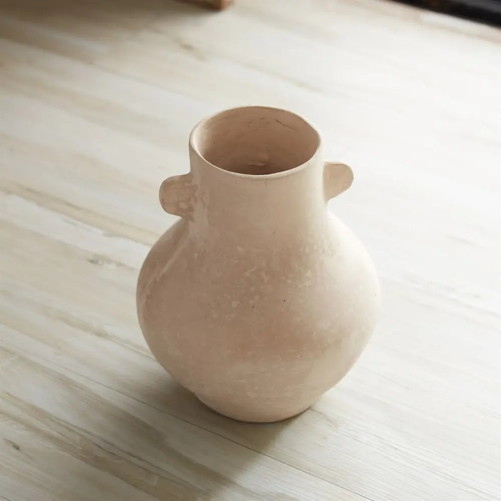 10" Beige Round Resin Urn - NOBLE HOME INTERIORS