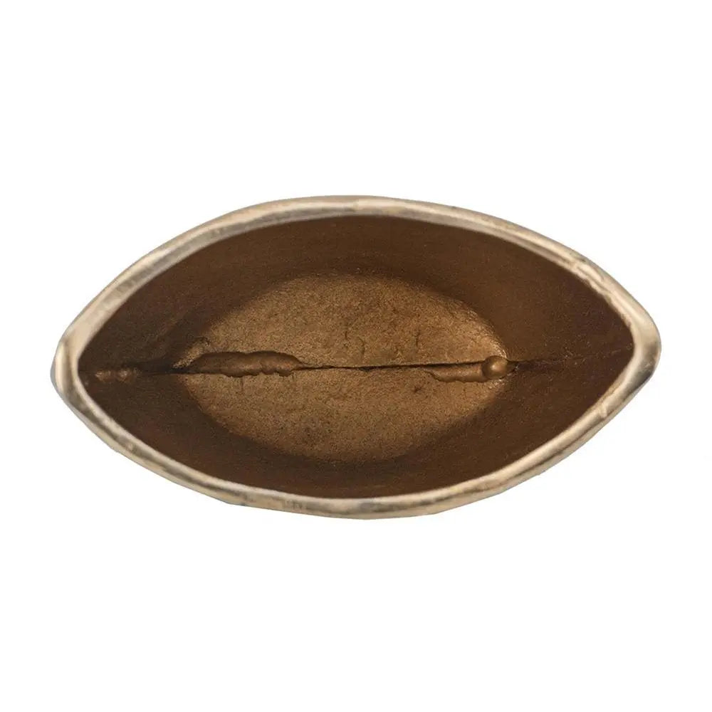 10" Black And Gold Cast Aluminum Oval Table Vase - NOBLE HOME INTERIORS