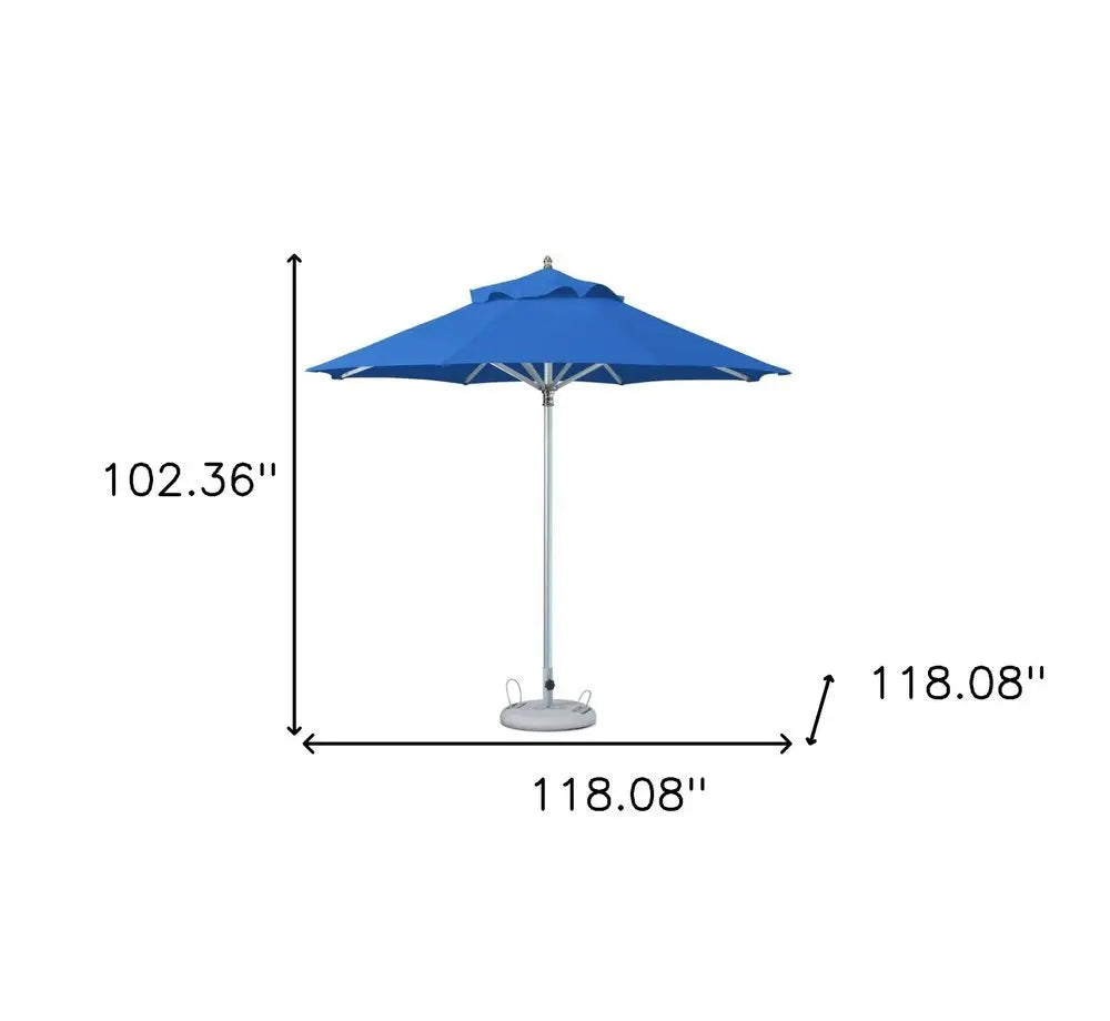 10' Blue Polyester Round Market Patio Umbrella - NOBLE HOME INTERIORS