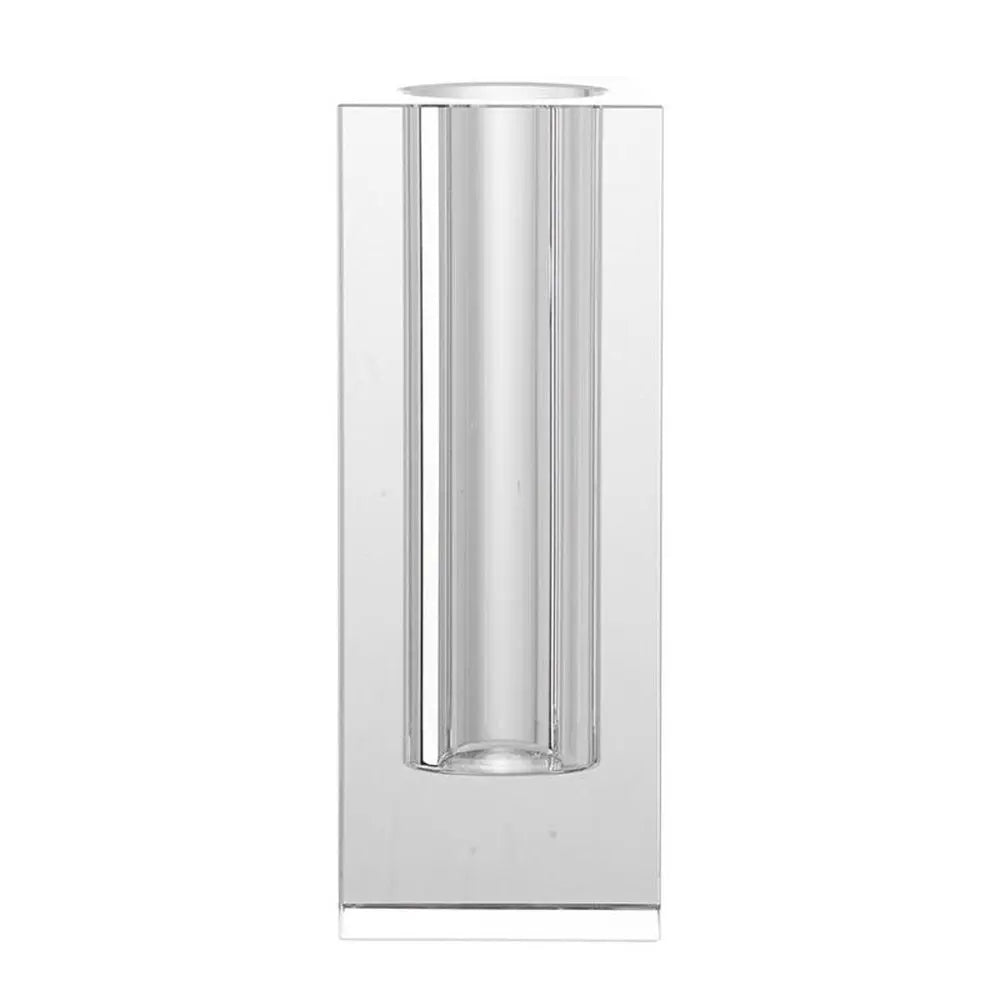 10" Clear Square Glass Table Vase - NOBLE HOME INTERIORS