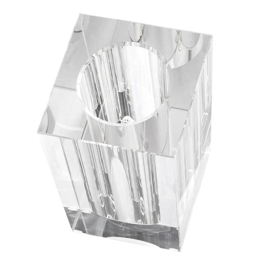 10" Clear Square Glass Table Vase - NOBLE HOME INTERIORS