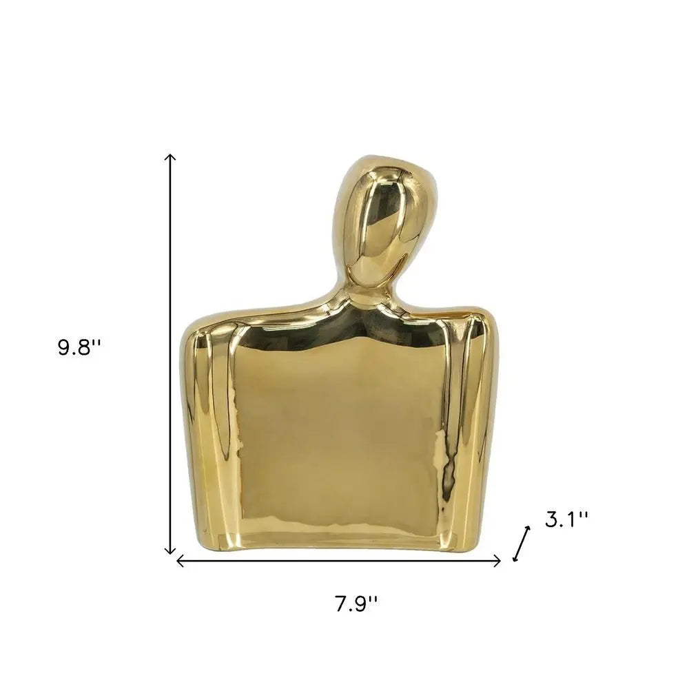 10" Gold Ceramic Table Vase - NOBLE HOME INTERIORS