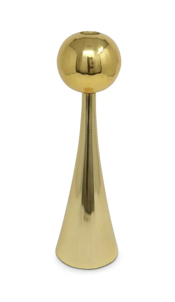 10" Gold Stainless Steel Tabletop Taper Candlestick - NOBLE HOME INTERIORS