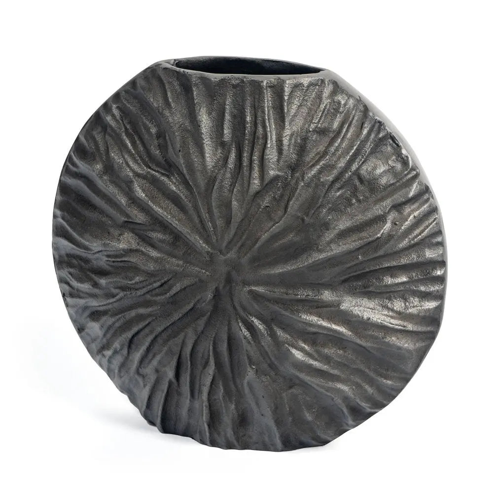 10" Gray Abstract Aluminum Table Vase - NOBLE HOME INTERIORS