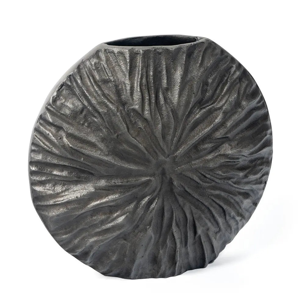 10" Gray Abstract Aluminum Table Vase - NOBLE HOME INTERIORS