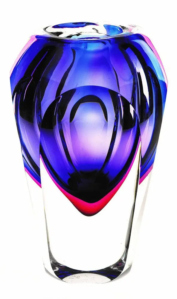10" Purple Cylinder Crystal Glass Table Vase - NOBLE HOME INTERIORS