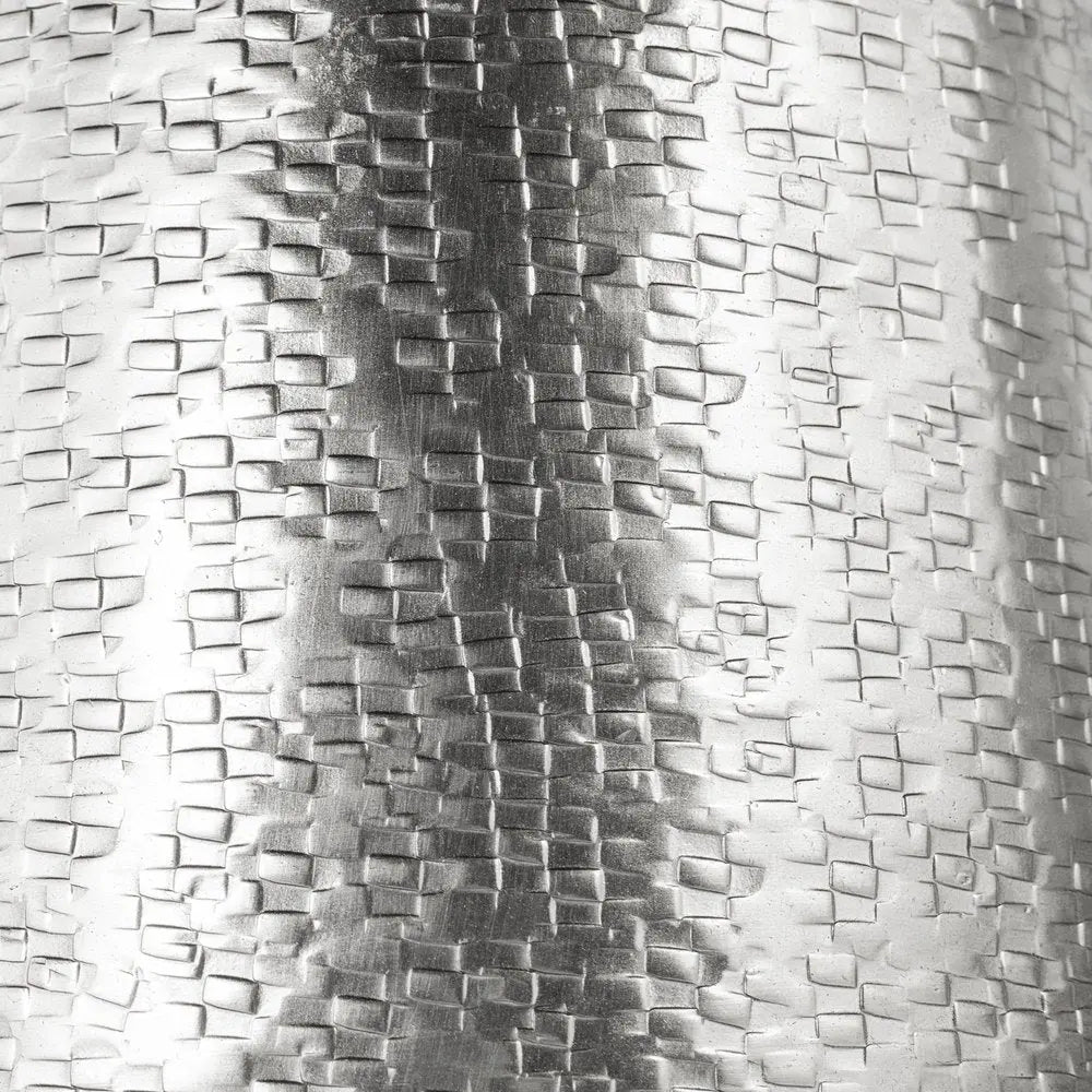 10" Silver Hammered Cone Aluminum Table Vase - NOBLE HOME INTERIORS