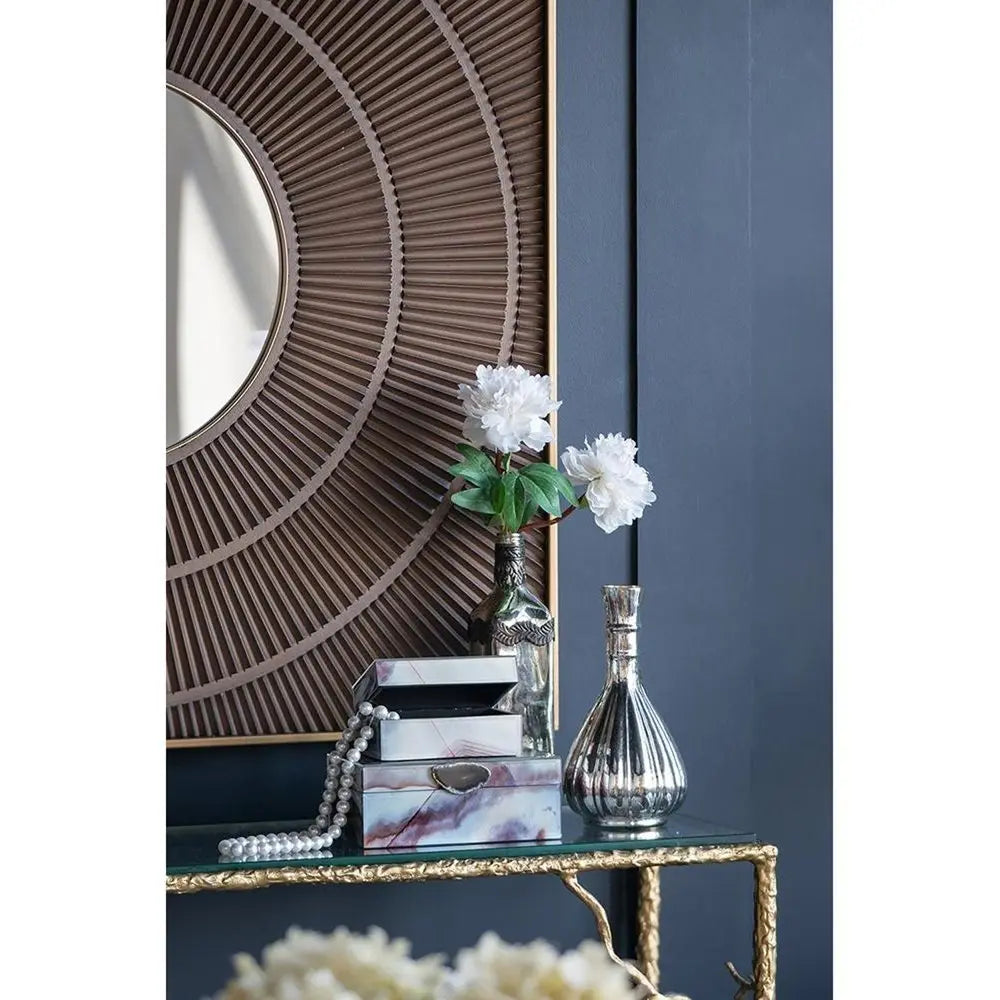 10" Silver Round Glass Table Vase - NOBLE HOME INTERIORS