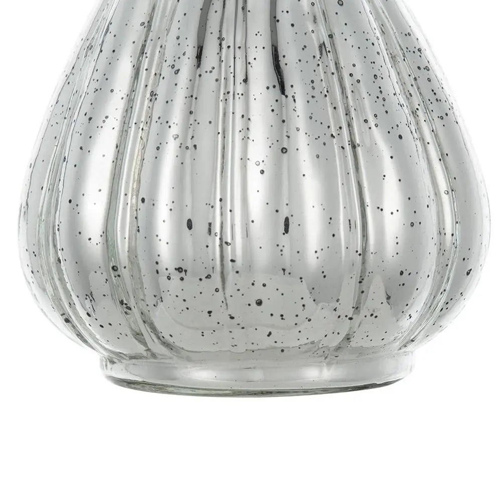 10" Silver Round Glass Table Vase - NOBLE HOME INTERIORS