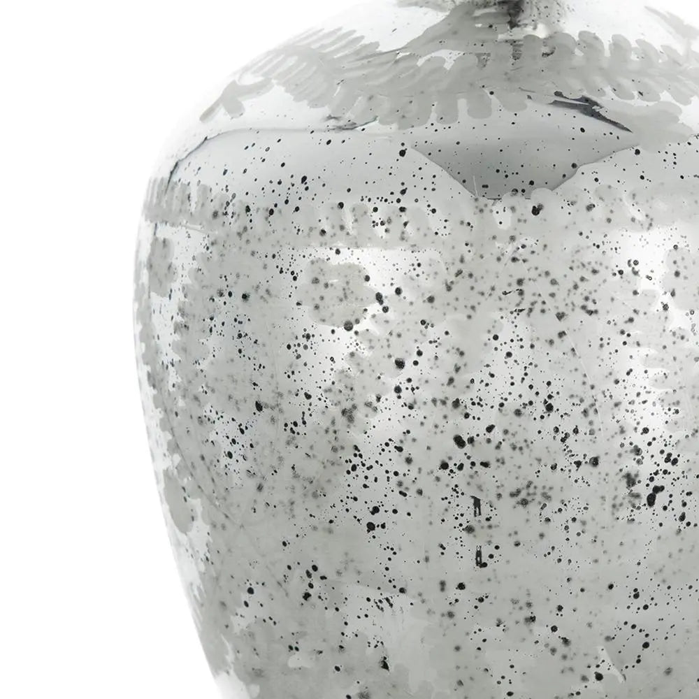 10" Silver Speckle Glass Table Vase - NOBLE HOME INTERIORS