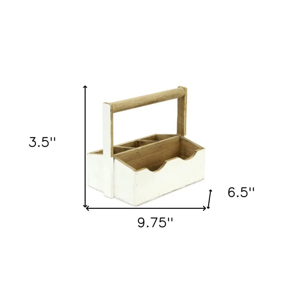 10" White Solid Wood Box - NOBLE HOME INTERIORS