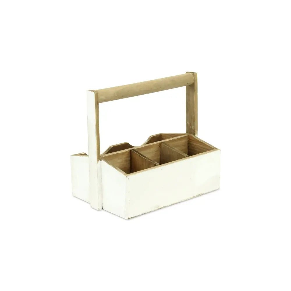 10" White Solid Wood Box - NOBLE HOME INTERIORS