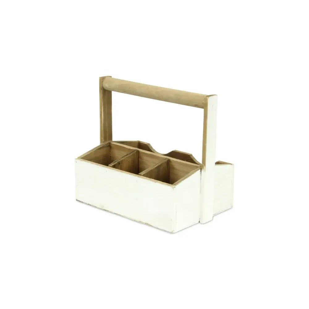 10" White Solid Wood Box - NOBLE HOME INTERIORS
