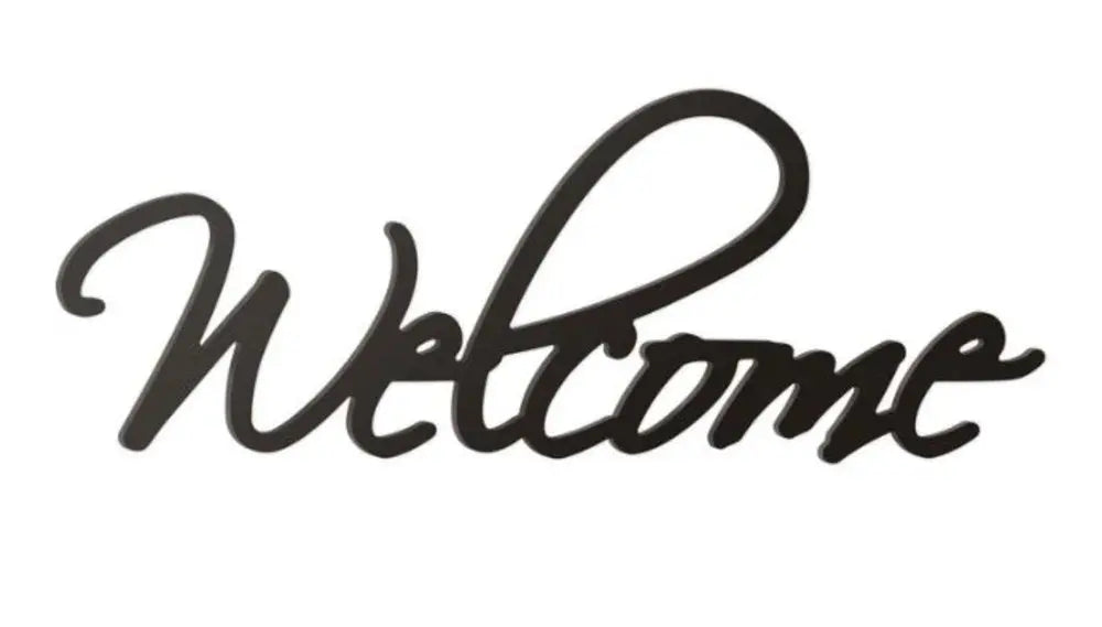 10" X 27" Black Welcome Wall Decor - NOBLE HOME INTERIORS