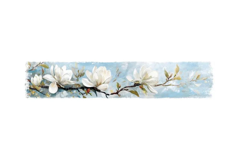 10" X 36" Magnolia Branch Floral Hanging Wall Decor - NOBLE HOME INTERIORS