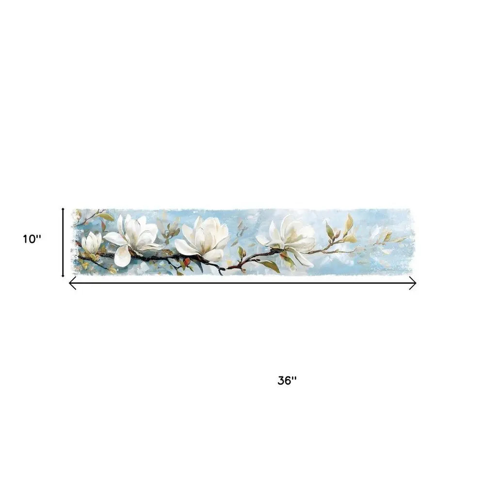10" X 36" Magnolia Branch Floral Hanging Wall Decor - NOBLE HOME INTERIORS