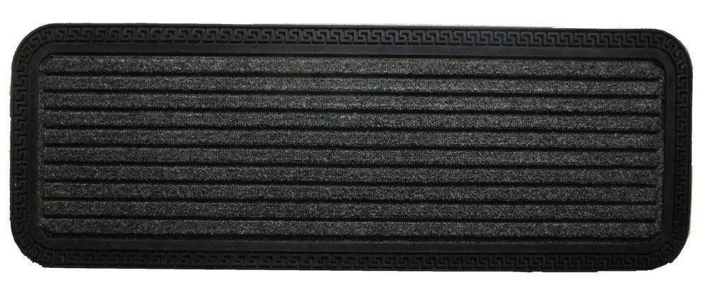 10" X 48" Gray Synthetic Fiber Striped Outdoor Door Mat - NOBLE HOME INTERIORS