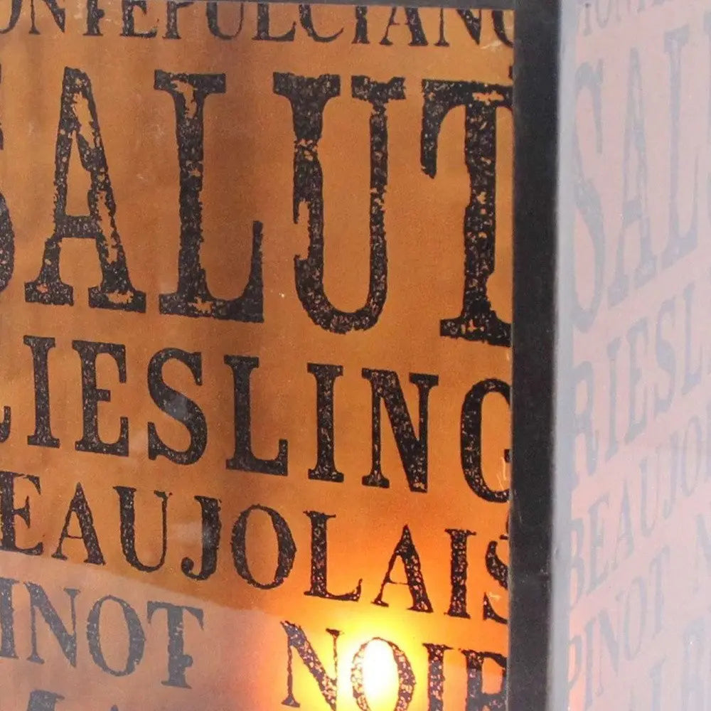 10.25 X 10.25 X 18 Brownvintage Letter Pattern - Candle Holder - NOBLE HOME INTERIORS