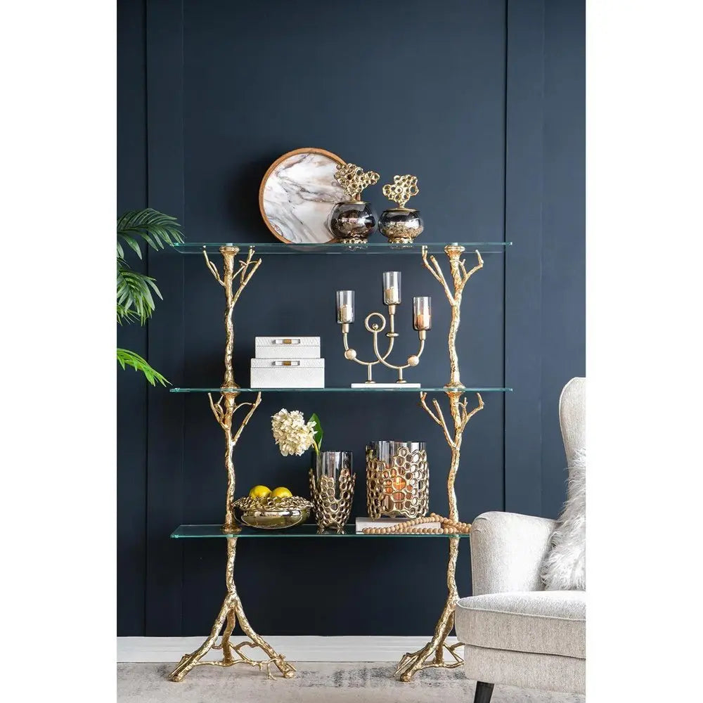 11" Black And Gold Glass And Aluminum Geo Circles Table Vase - NOBLE HOME INTERIORS