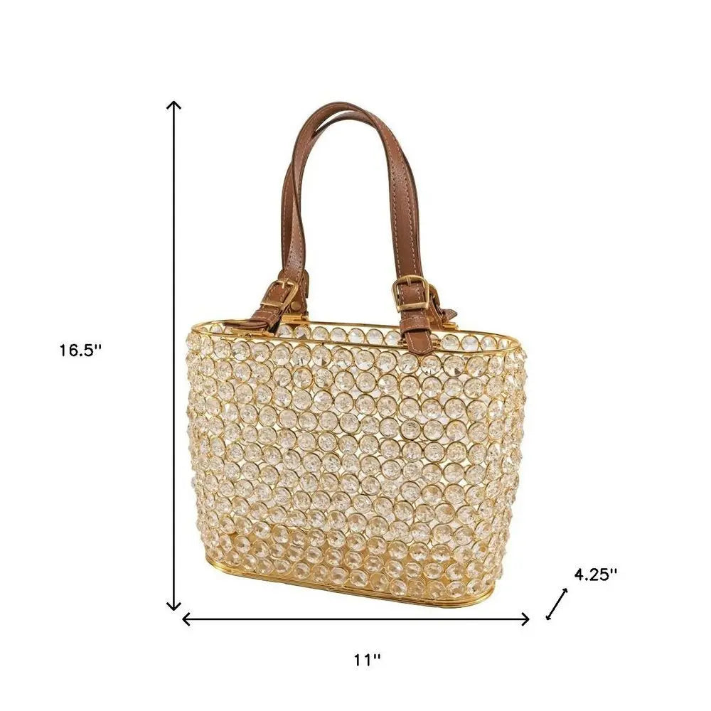 11" Black And Silver Crystals And Metal Magazine Holder - NOBLE HOME INTERIORS