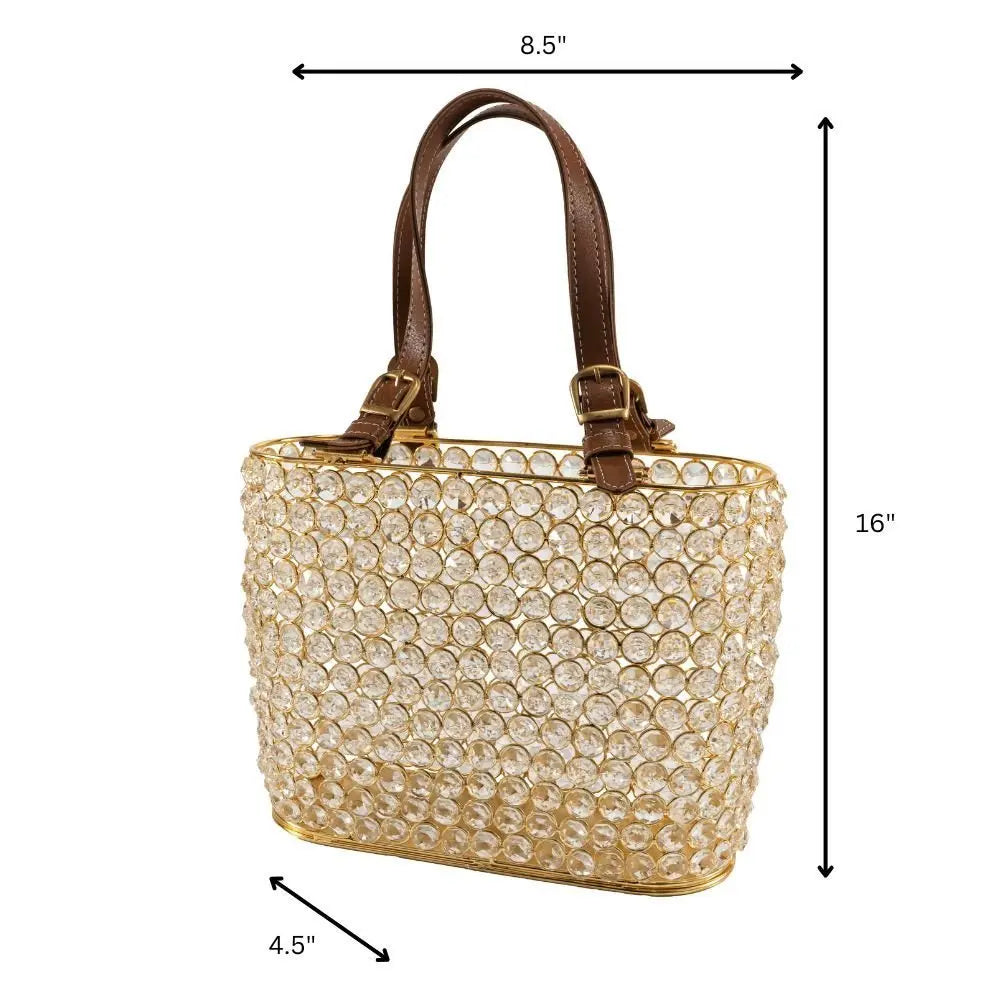 11" Black And Silver Crystals And Metal Magazine Holder - NOBLE HOME INTERIORS