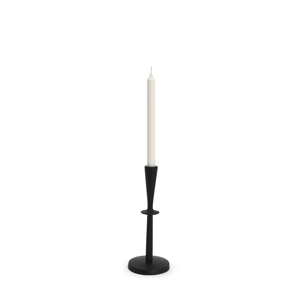 11" Black Metal Tabletop Taper Candlestick - NOBLE HOME INTERIORS