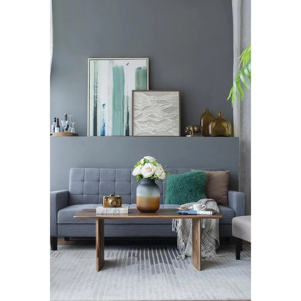 11" Charcoal And Orange Ombre Round Glass Table Vase - NOBLE HOME INTERIORS