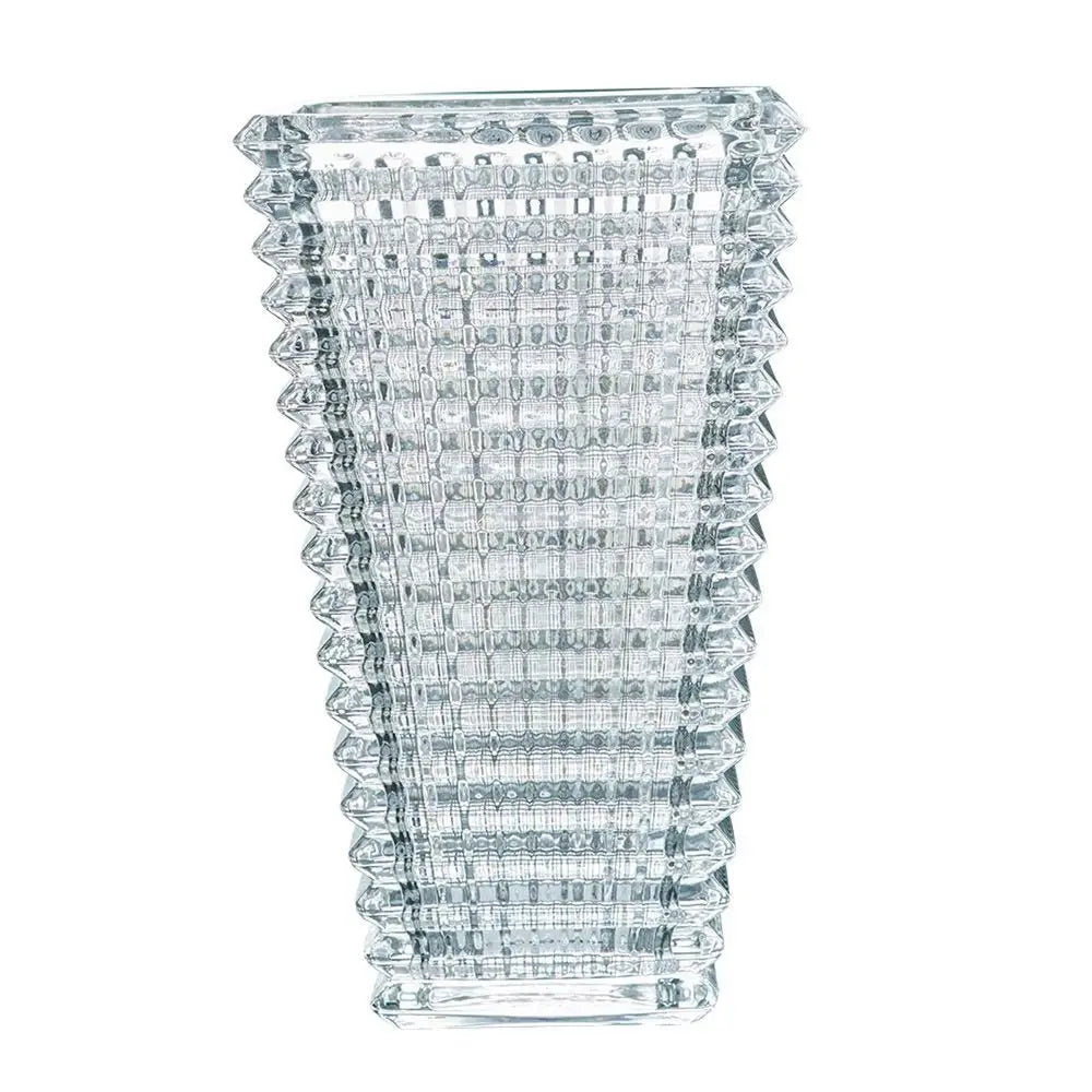 11" Clear Geometric Glass Table Vase - NOBLE HOME INTERIORS