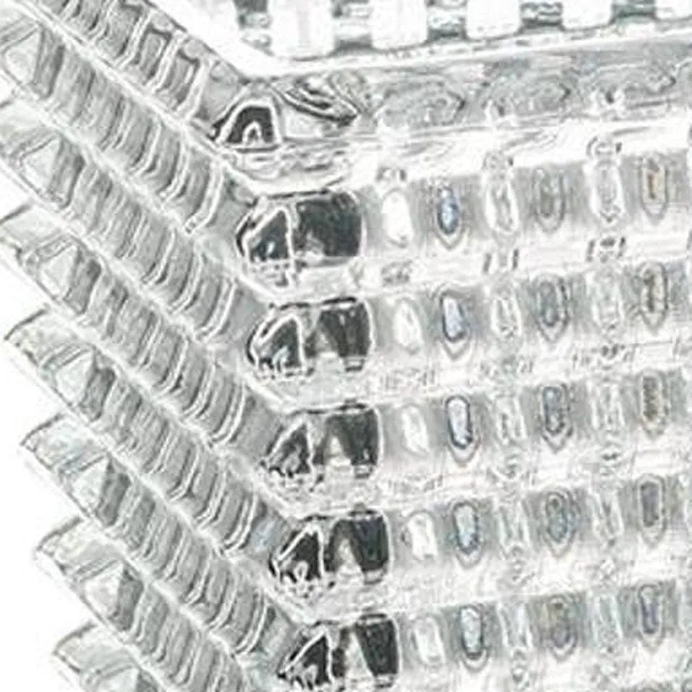 11" Clear Geometric Glass Table Vase - NOBLE HOME INTERIORS