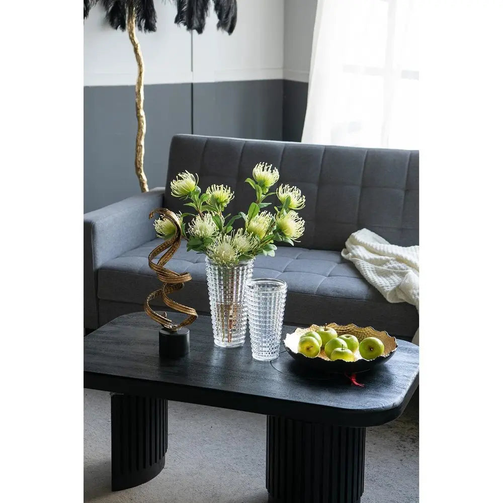 11" Clear Round Glass Table Vase - NOBLE HOME INTERIORS