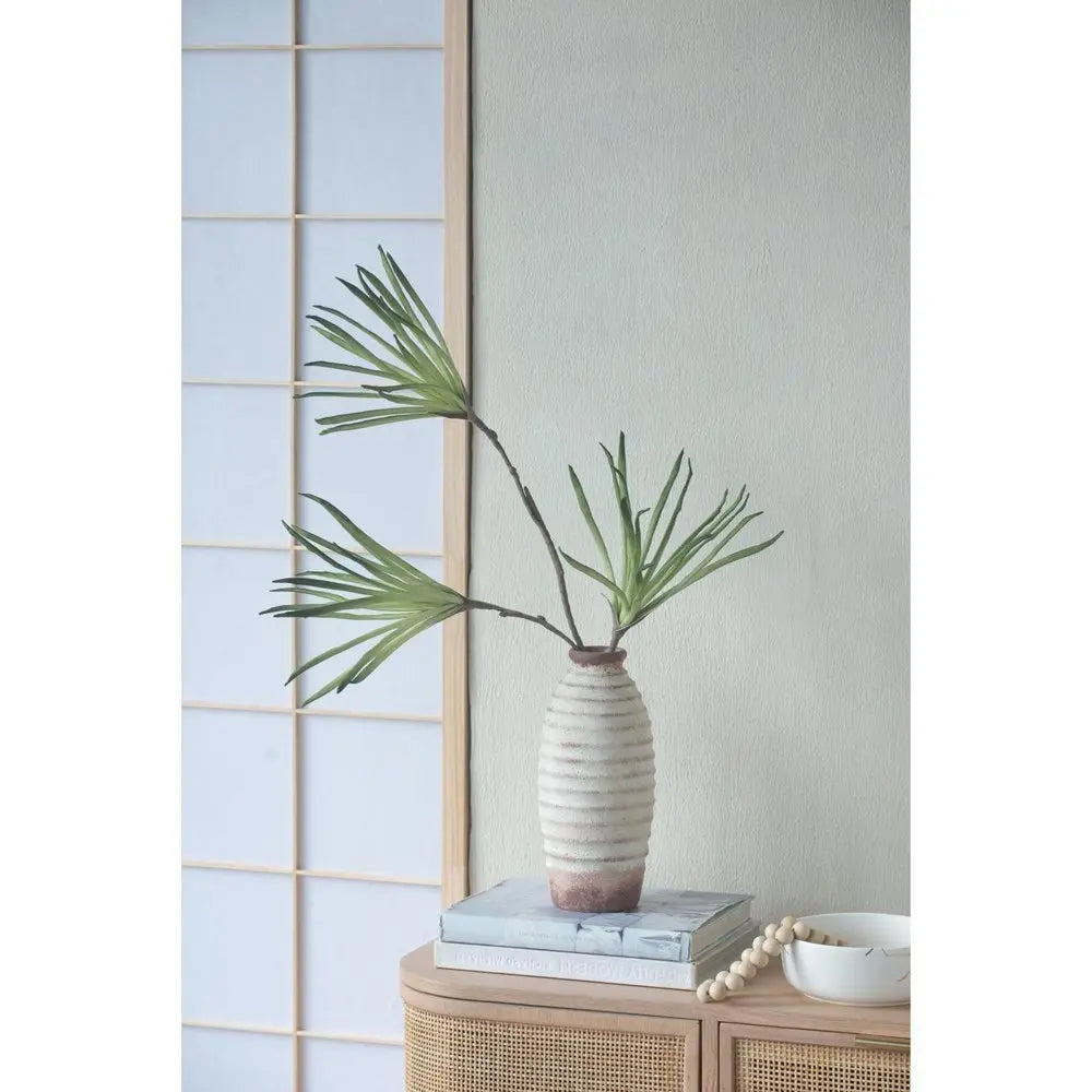 11" Ivory And Brown Round Ceramic Table Vase - NOBLE HOME INTERIORS