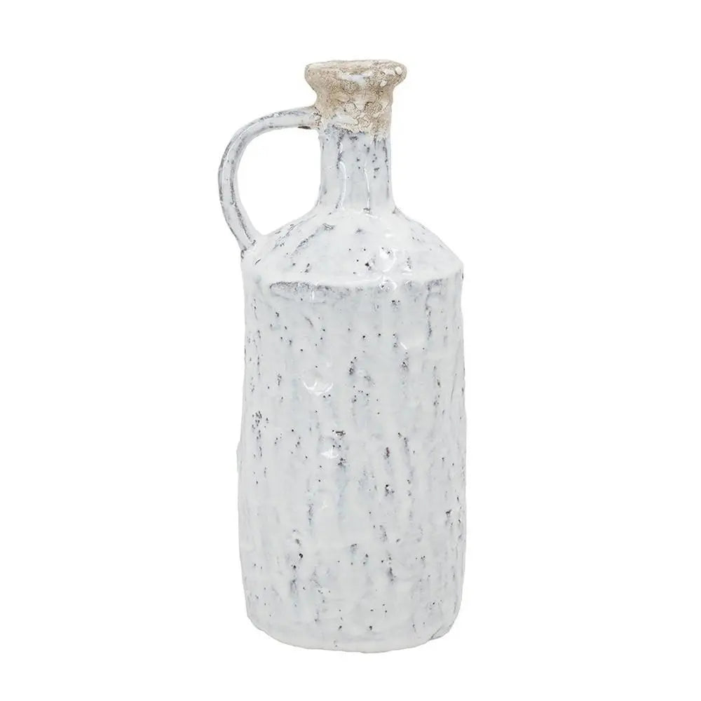 11" Ivory Terracotta Round Jug Vase - NOBLE HOME INTERIORS