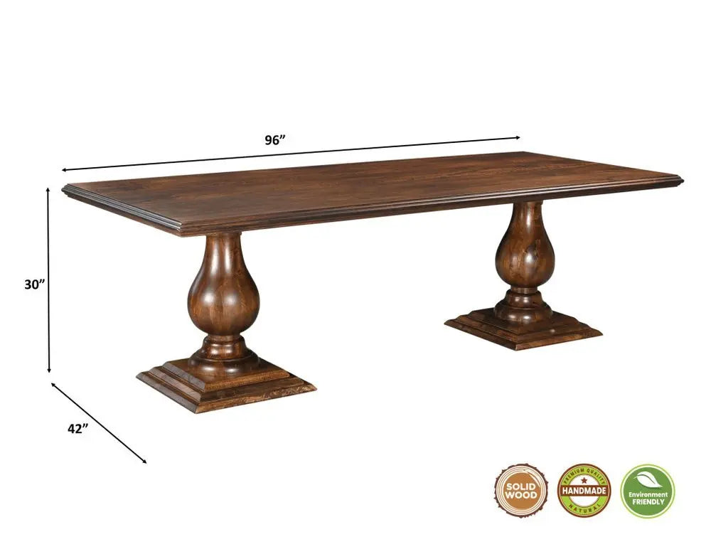 11 Piece Brown Solid Wood Dining Set with 10 - NOVA HOME FURNITURE