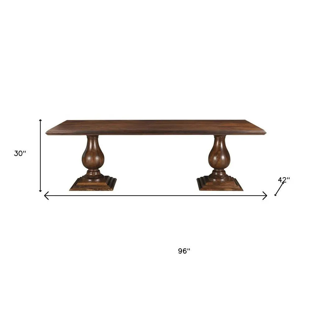 11 Piece Brown Solid Wood Dining Set with 10 - NOVA HOME FURNITURE