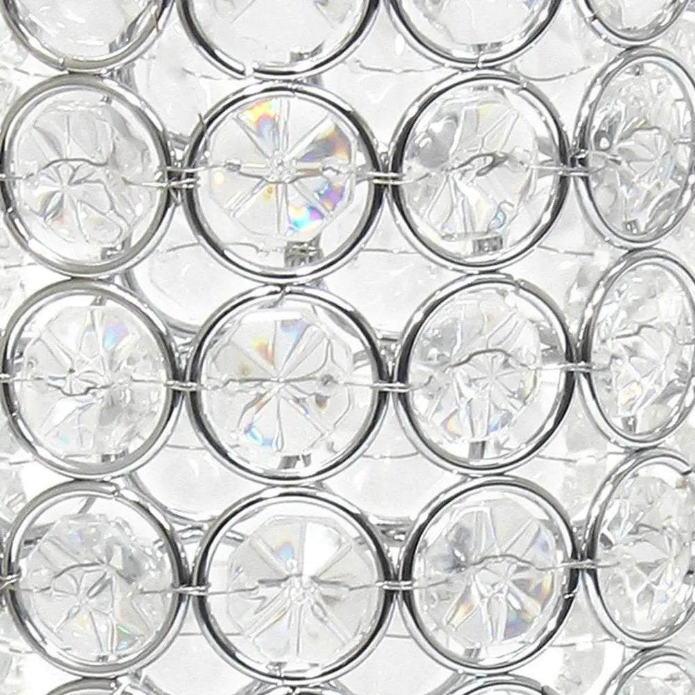 11" Silver And Clear Clear Crystal Cylinder Table Vase With Crystals - NOBLE HOME INTERIORS