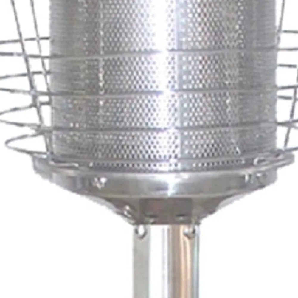 11000 BTU Silver Steel Propane Cylindrical Pole Tabletop Patio Heater - NOBLE HOME INTERIORS