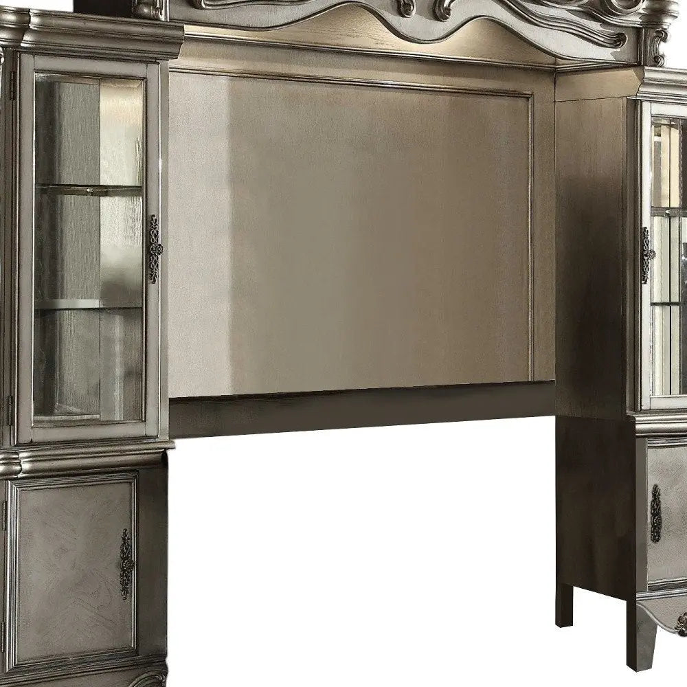 118" Platinum Solid Wood Floating Mount Entertainment Center - NOBLE HOME INTERIORS