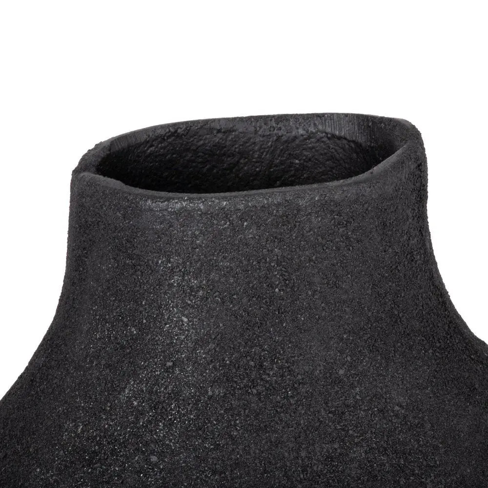 12" Black Aluminum Modern Abstract Table Vase - NOBLE HOME INTERIORS