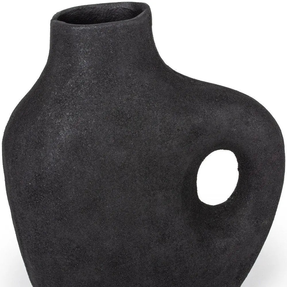 12" Black Aluminum Modern Abstract Table Vase - NOBLE HOME INTERIORS