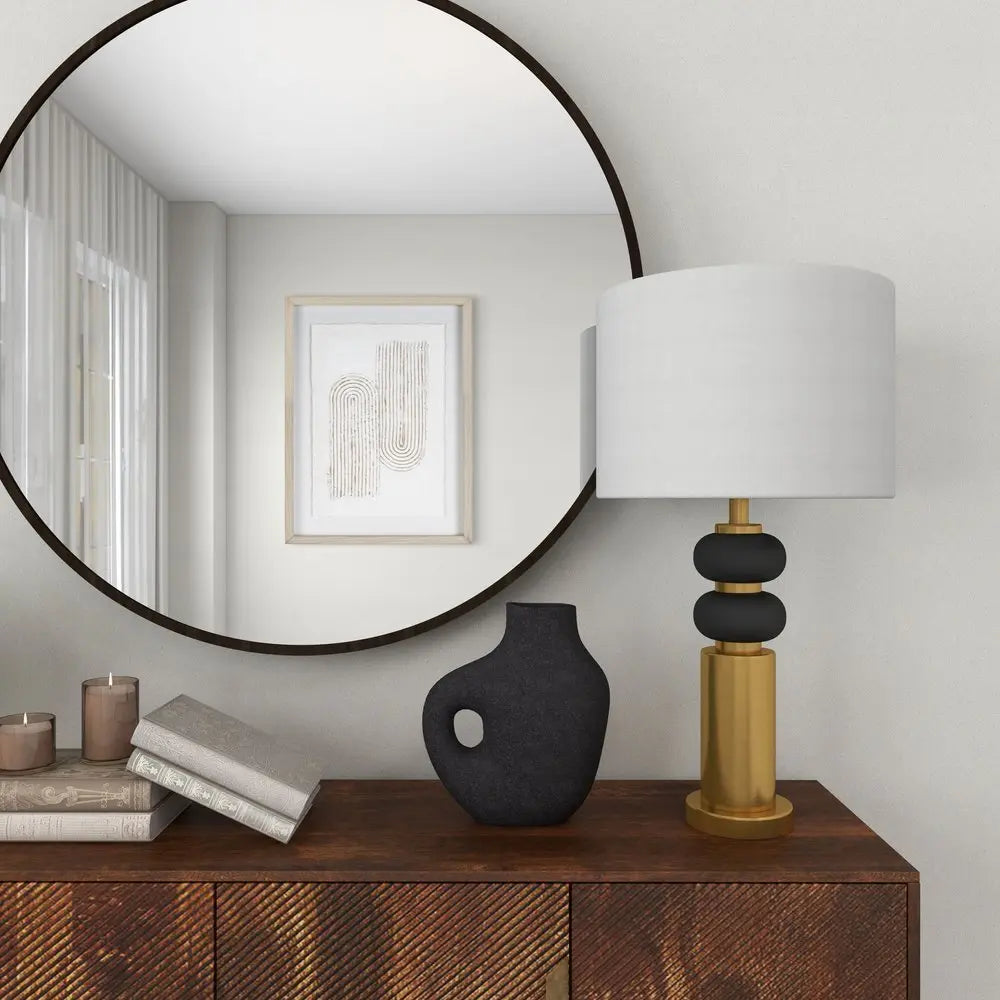 12" Black Aluminum Modern Abstract Table Vase - NOBLE HOME INTERIORS