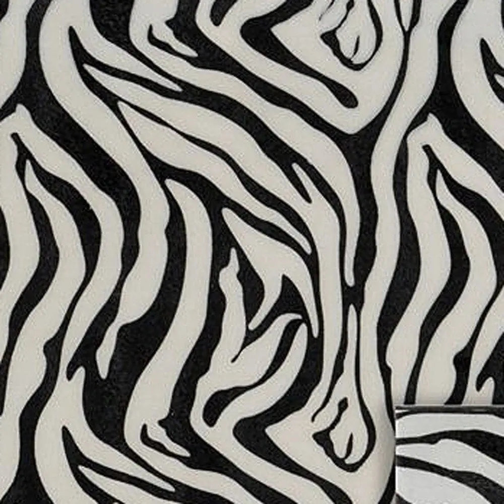 12" Black And White Zebra Iron And Resin Square Hanging Wall Tile - NOBLE HOME INTERIORS