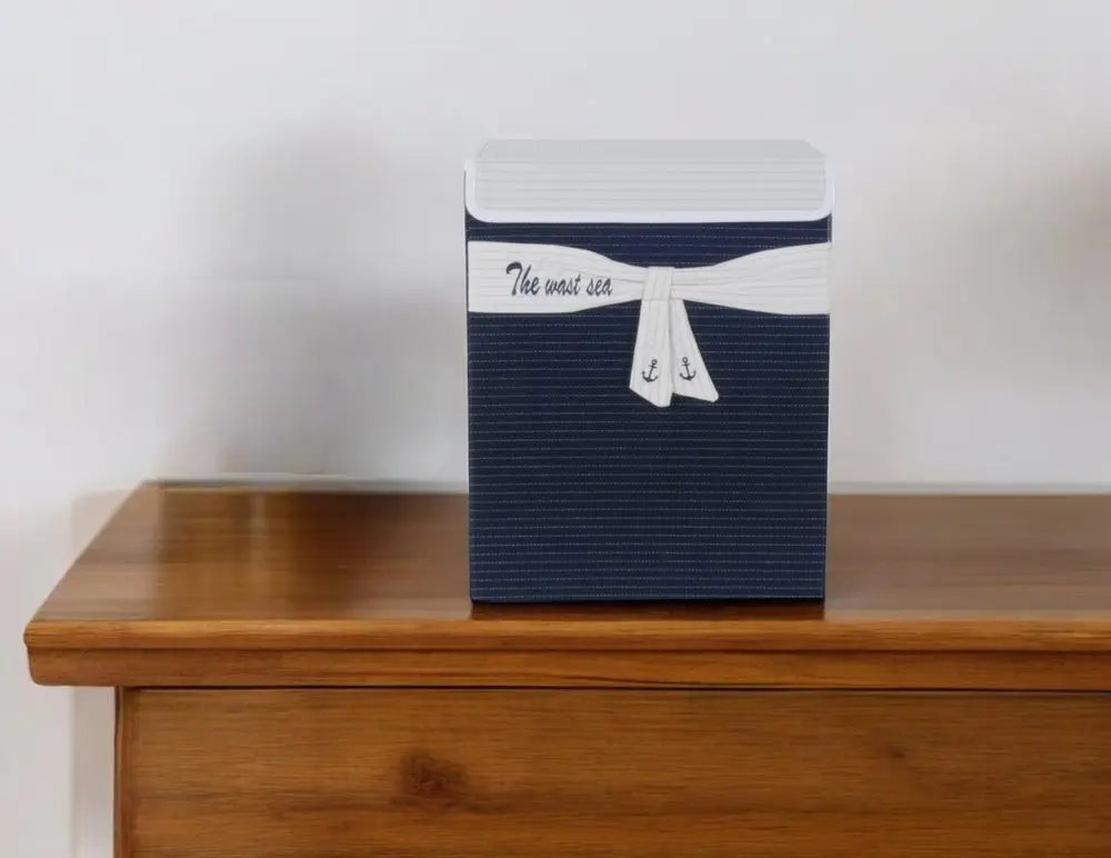 12" Blue Fabric Basket - NOBLE HOME INTERIORS