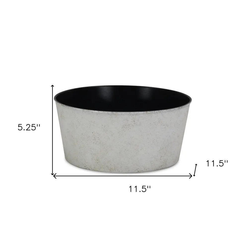 12" Cream Recycled Plastic Indoor Outdoor Round Pot Planter - NOBLE HOME INTERIORS