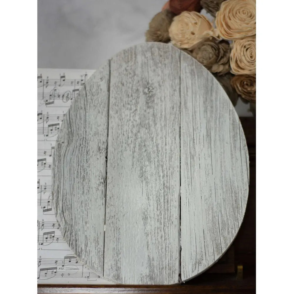 12" Farmhouse White Wwash Wooden Large Egg - NOBLE HOME INTERIORS