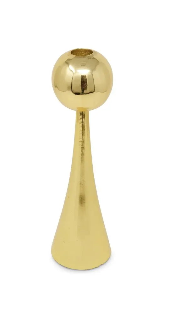 12" Gold Stainless Steel Tabletop Taper Candlestick - NOBLE HOME INTERIORS