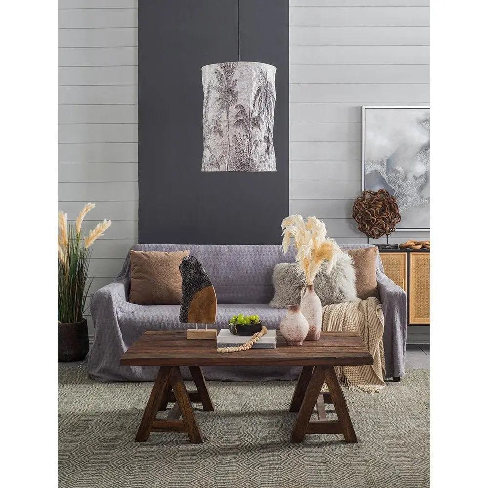 12" Ivory and Brown Ceramic Round Jug Vase - NOBLE HOME INTERIORS