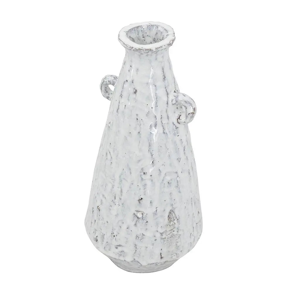 12" Ivory Terracotta Round Jug Vase - NOBLE HOME INTERIORS