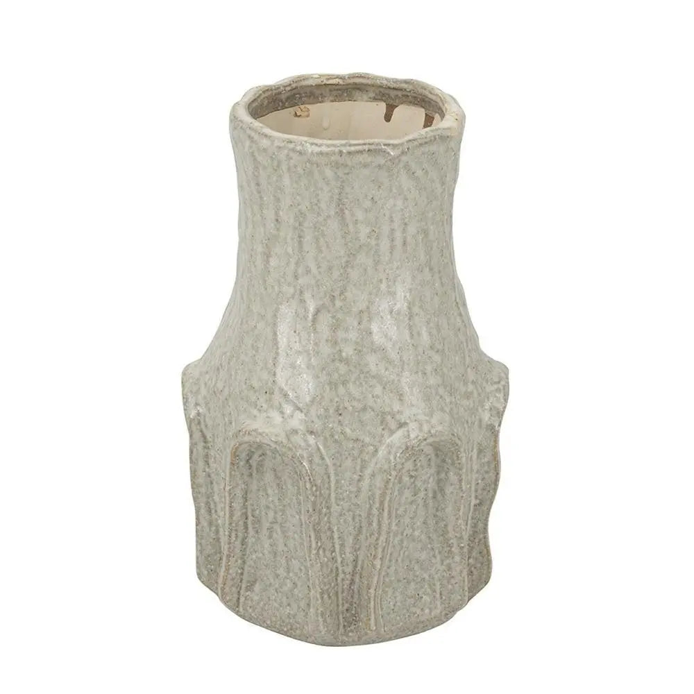 12" Sage And Gray Round Ceramic Table Vase - NOBLE HOME INTERIORS